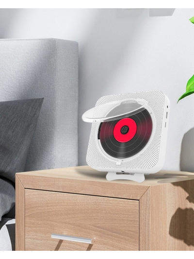 CD плеер портативный, музыкальный проигрыватель, белый-6